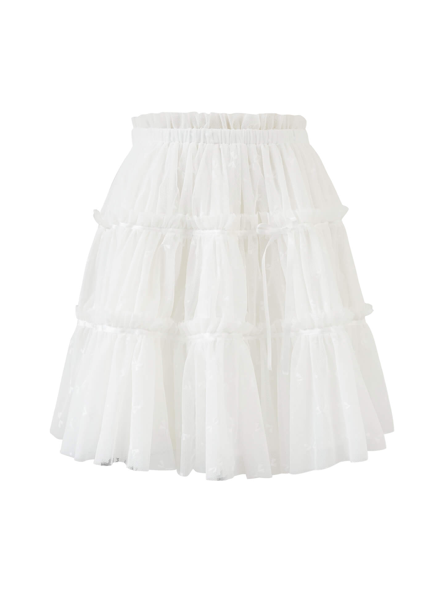 Dreamy Sheer Ribbon Mini Skirt