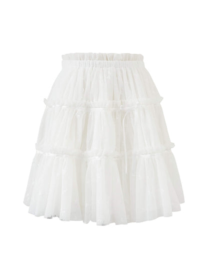 Dreamy Sheer Ribbon Mini Skirt