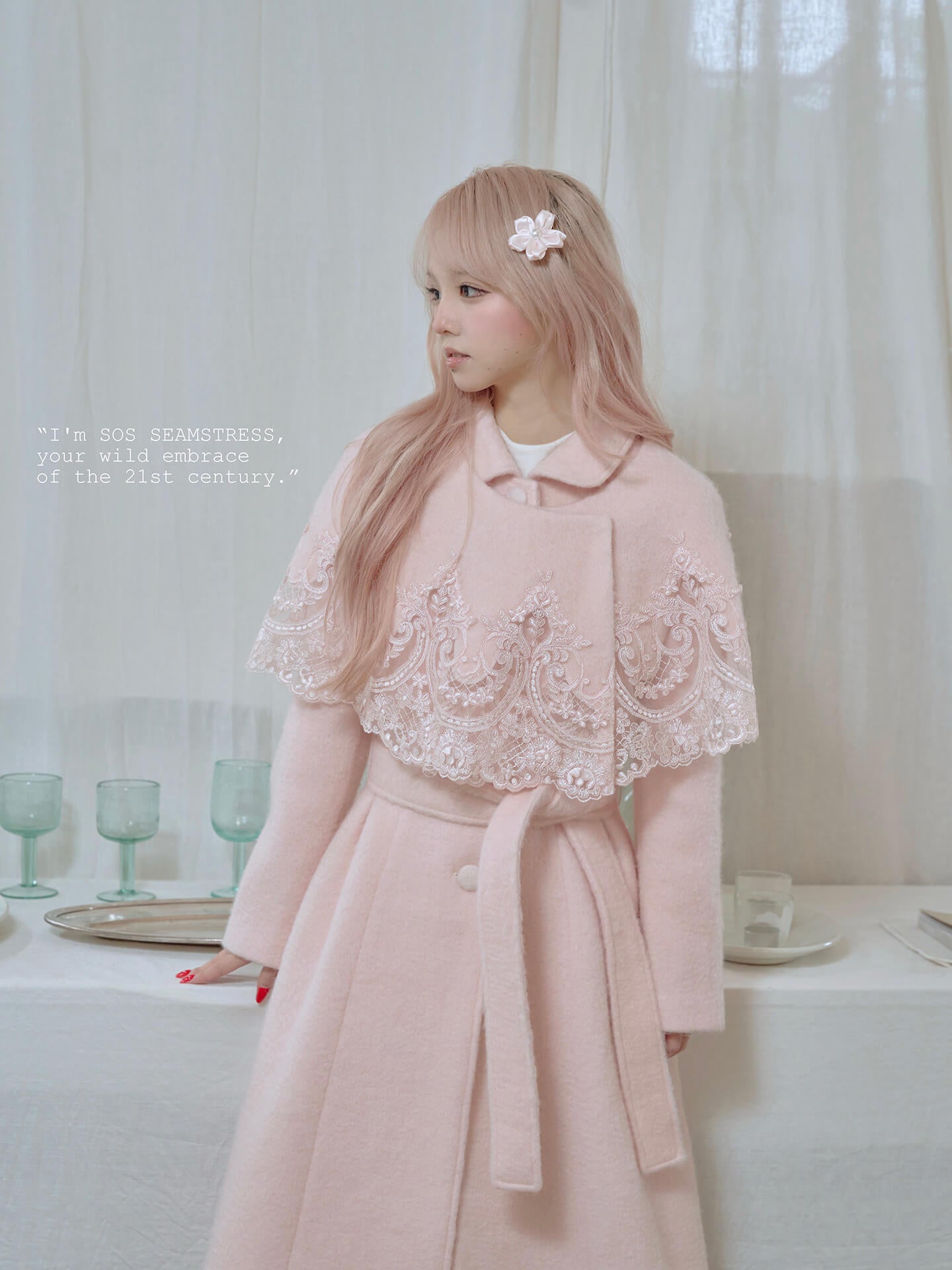 Blossom Lace Mantle Coat