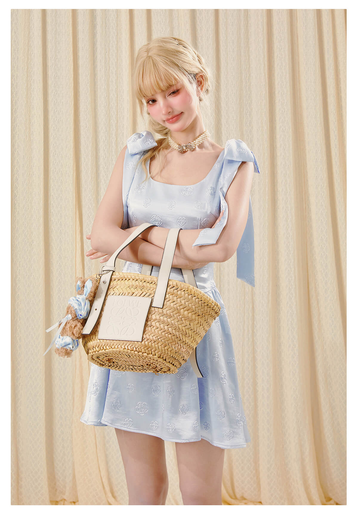 Milky Ribbon Jacquard Dress