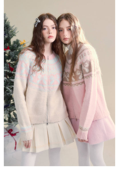 Winter Bloom Ribbon Print Knit