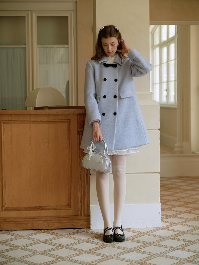 Crystal Mist Double-Breasted Coat