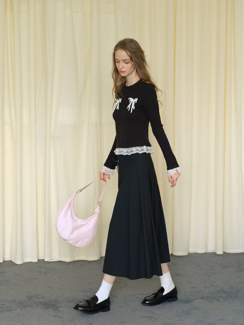 Double Ribbon Lace Accent Top