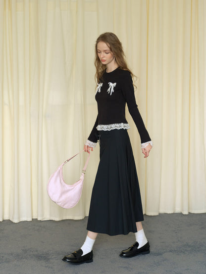 Double Ribbon Lace Accent Top