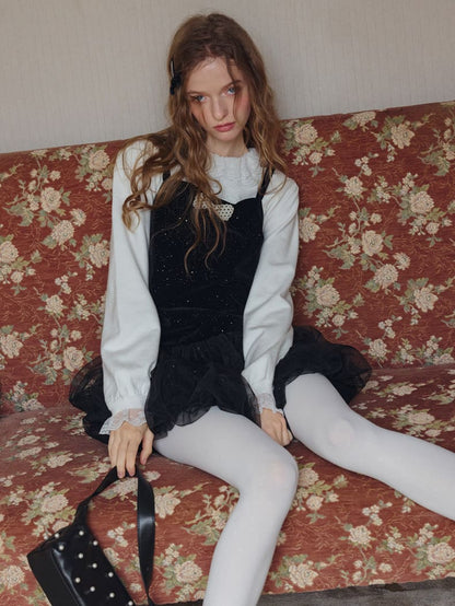 Twinkle Night Velvet Layered Dress