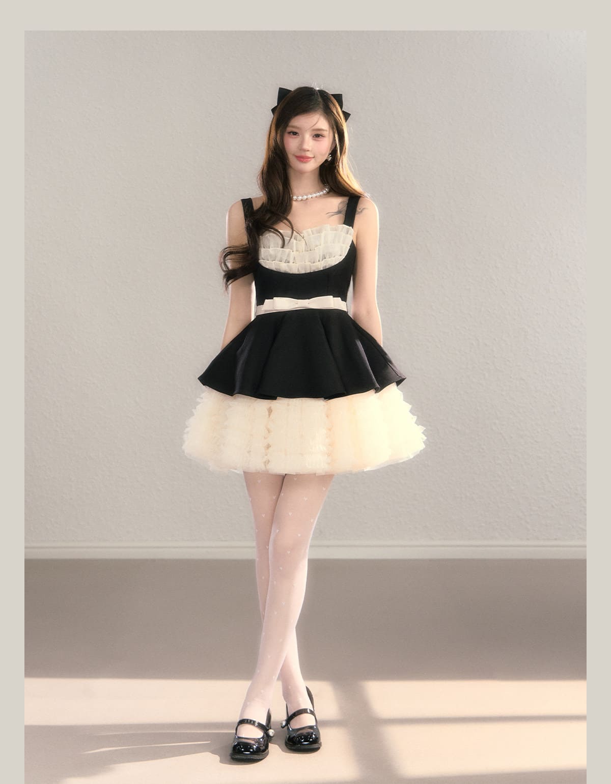 Refined Ribbon Peplum Flare Dress