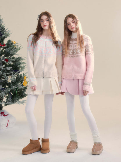 Winter Bloom Ribbon Print Knit