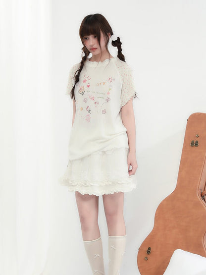 Sweet Sketchy Pastel Flower Tee