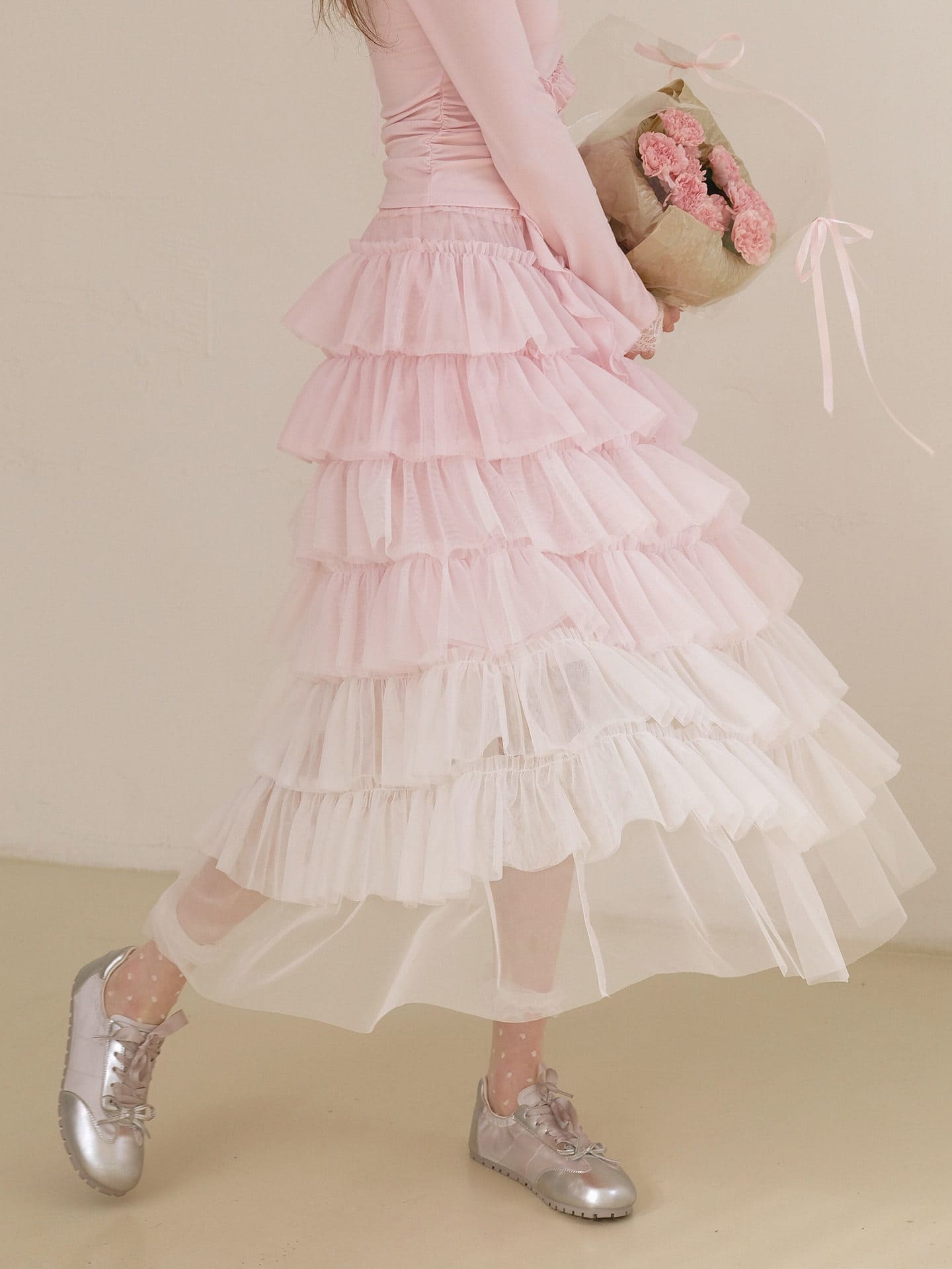 Dreamy Rose Gradient Maxi Skirt