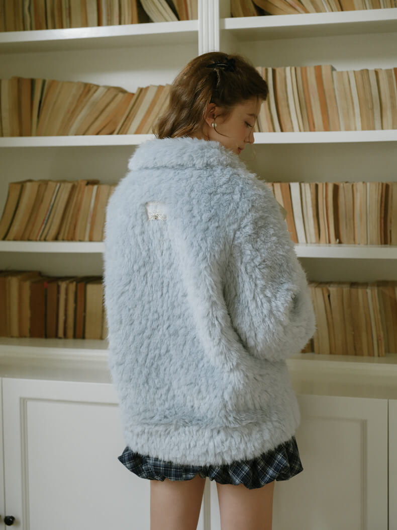 公式】Ribbon Pastel Faux Fur Coat - Fantage（ファンテージ