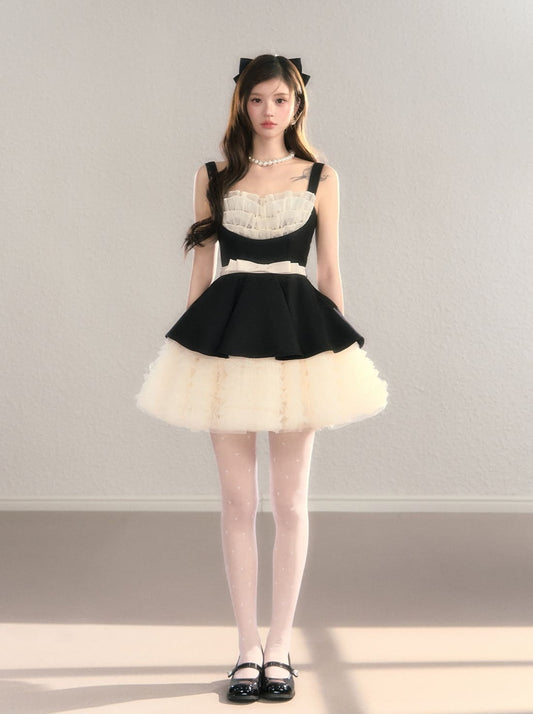 Refined Ribbon Peplum Flare Dress