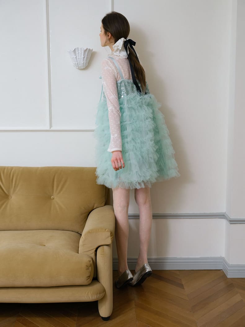 Elegant Sequin Tulle Camisole Dress