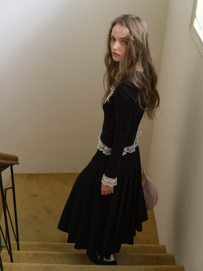 Double Ribbon Lace Accent Top