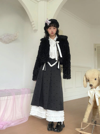 Sugar Fluff Ribbon Collar Jacket（全2色）