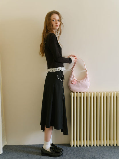 Double Ribbon Lace Accent Top