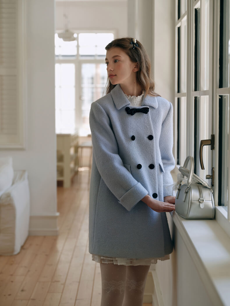 Crystal Mist Double-Breasted Coat