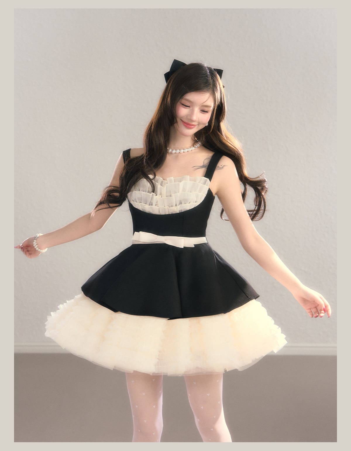 Refined Ribbon Peplum Flare Dress