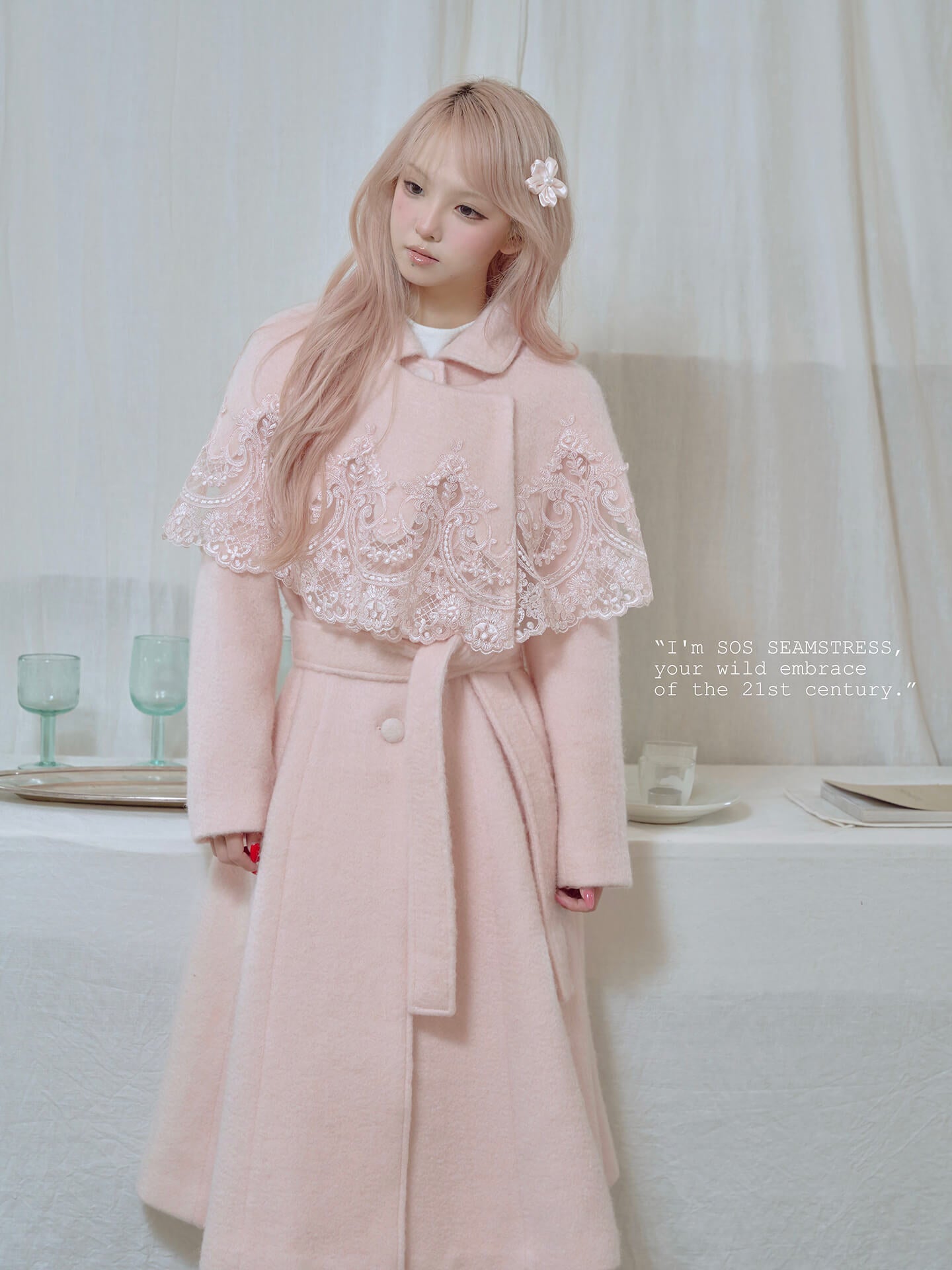 Blossom Lace Mantle Coat