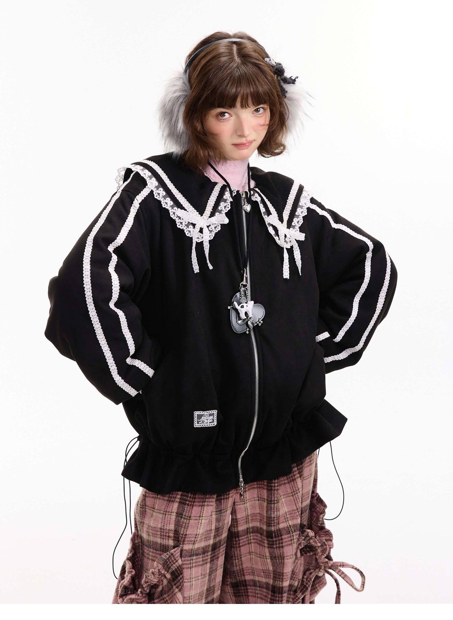 Lace Sailor Ribbon Flare Blouson