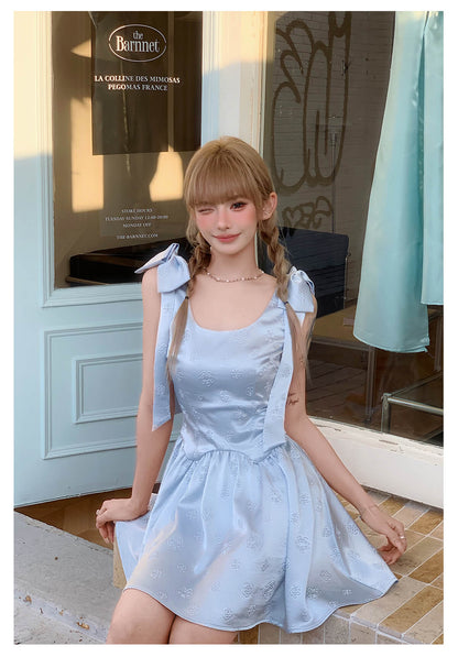 Milky Ribbon Jacquard Dress