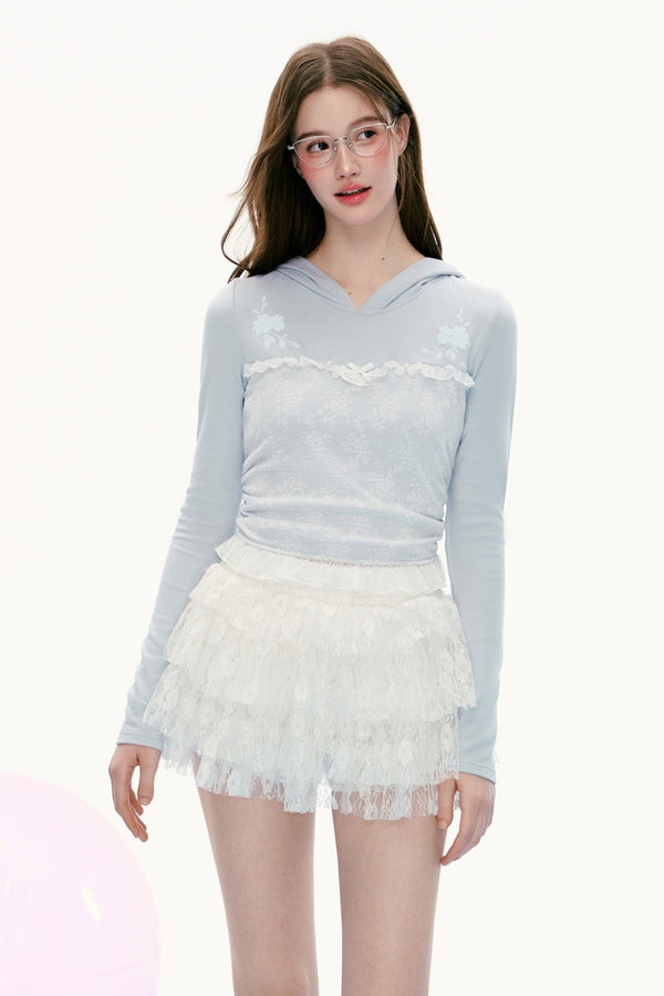 Floral Fake Layered Style Top