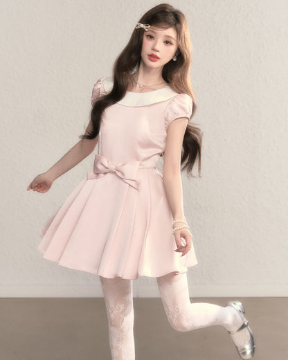 Sugar Pink Ribbon Flare Dress