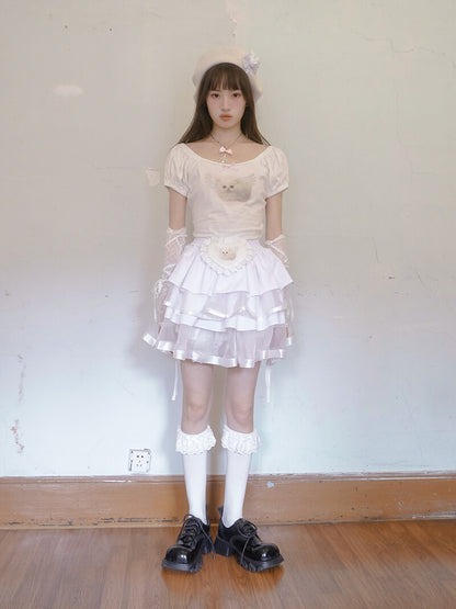 Baby Animal Heart Puff Tee（全2色）