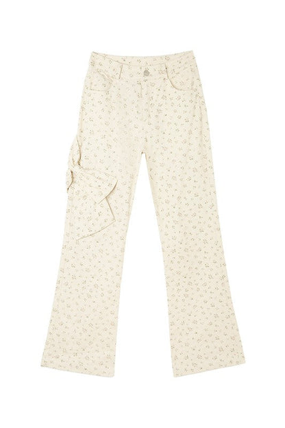 Flower & Big Ribbon Girly Pants