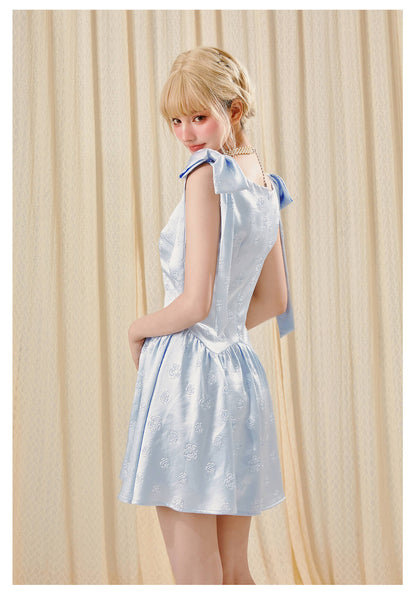 Milky Ribbon Jacquard Dress
