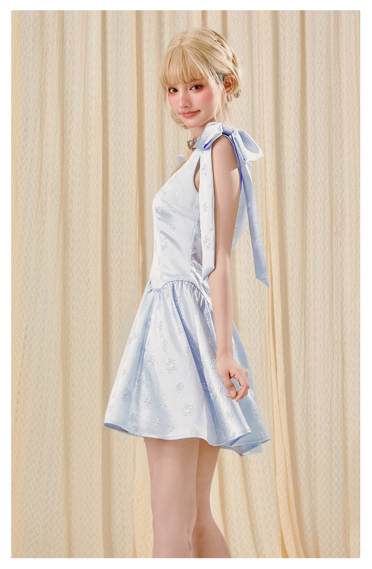 Milky Ribbon Jacquard Dress
