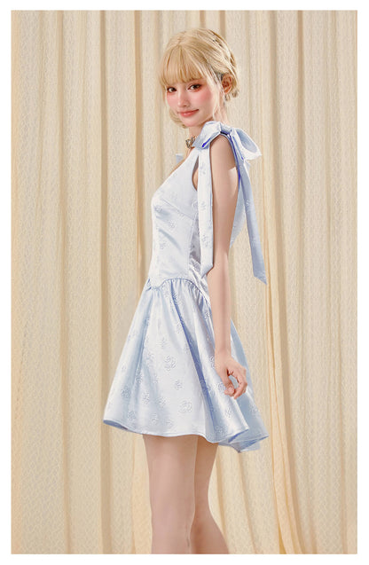 Milky Ribbon Jacquard Dress