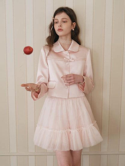 Elegance Pink Cropped Jacket / Camisole Dress