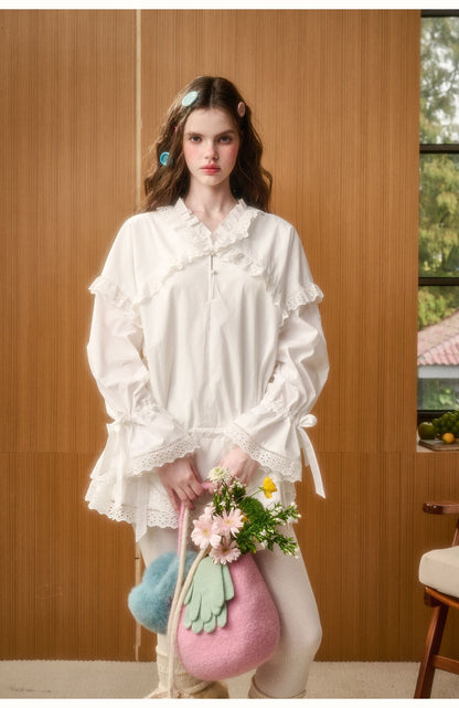 Classic Lace Collar Peplum Dress