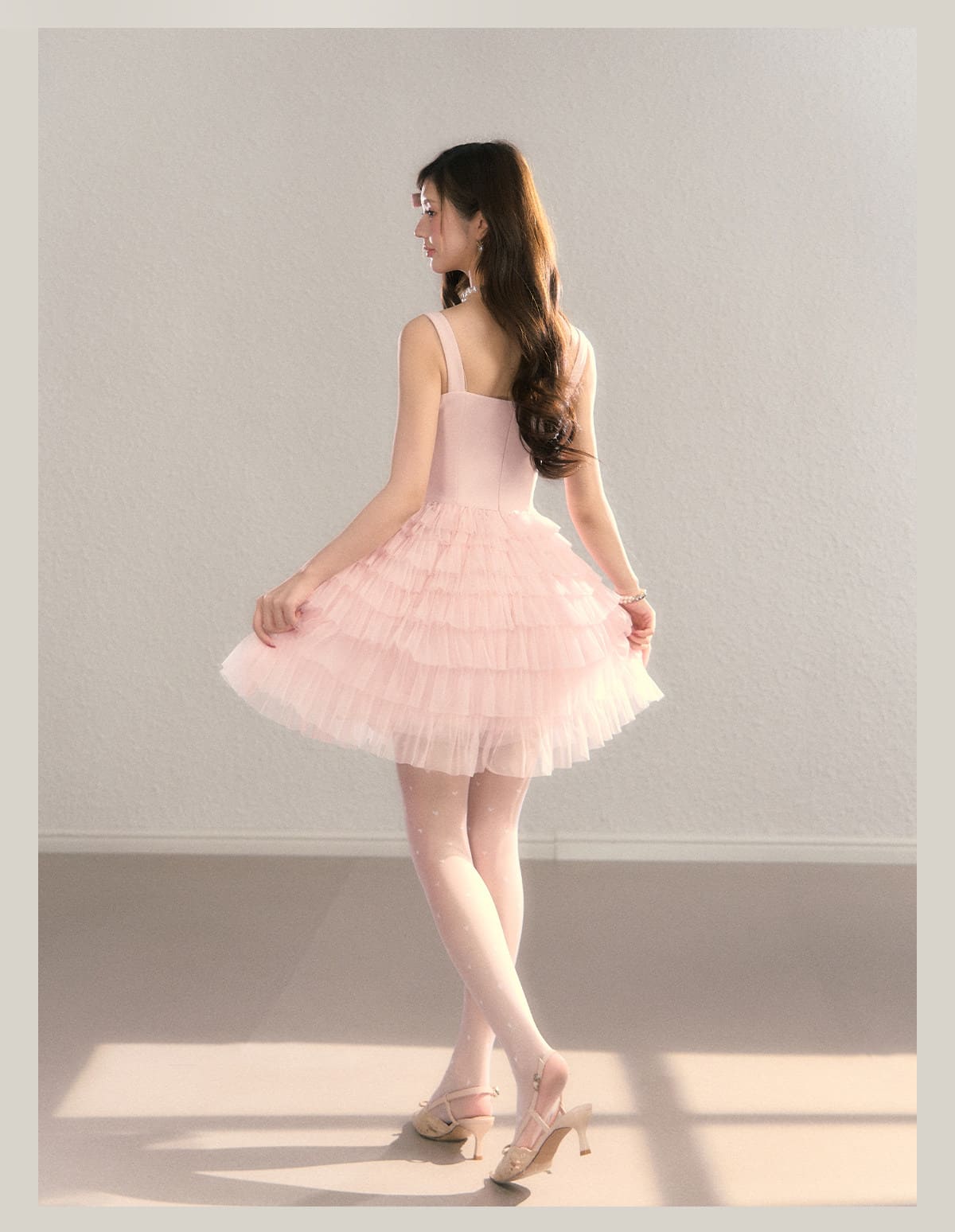 Crystal Lace Tiered Tulle Princess Dress