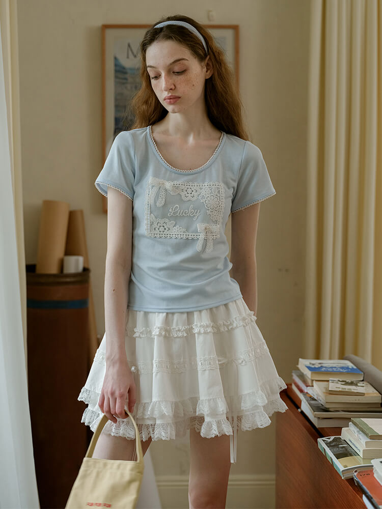公式】Sweet Lace Frill Mini Skirt - Fantage（ファンテージ