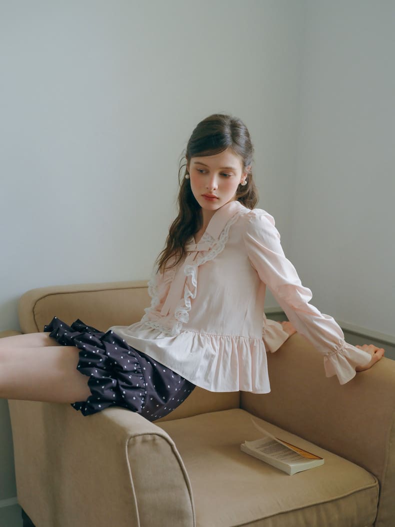 Heart Dot Frill Mini Skirt