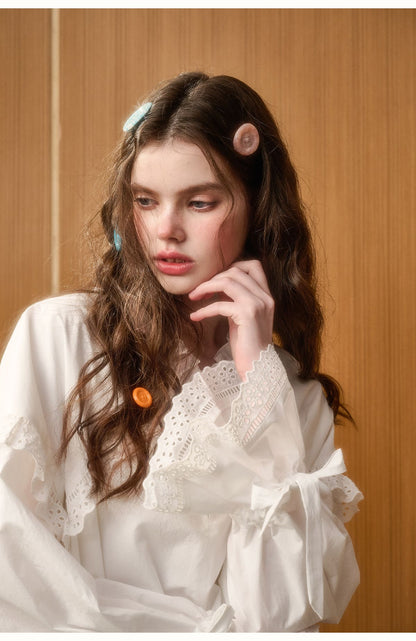 Classic Lace Collar Peplum Dress