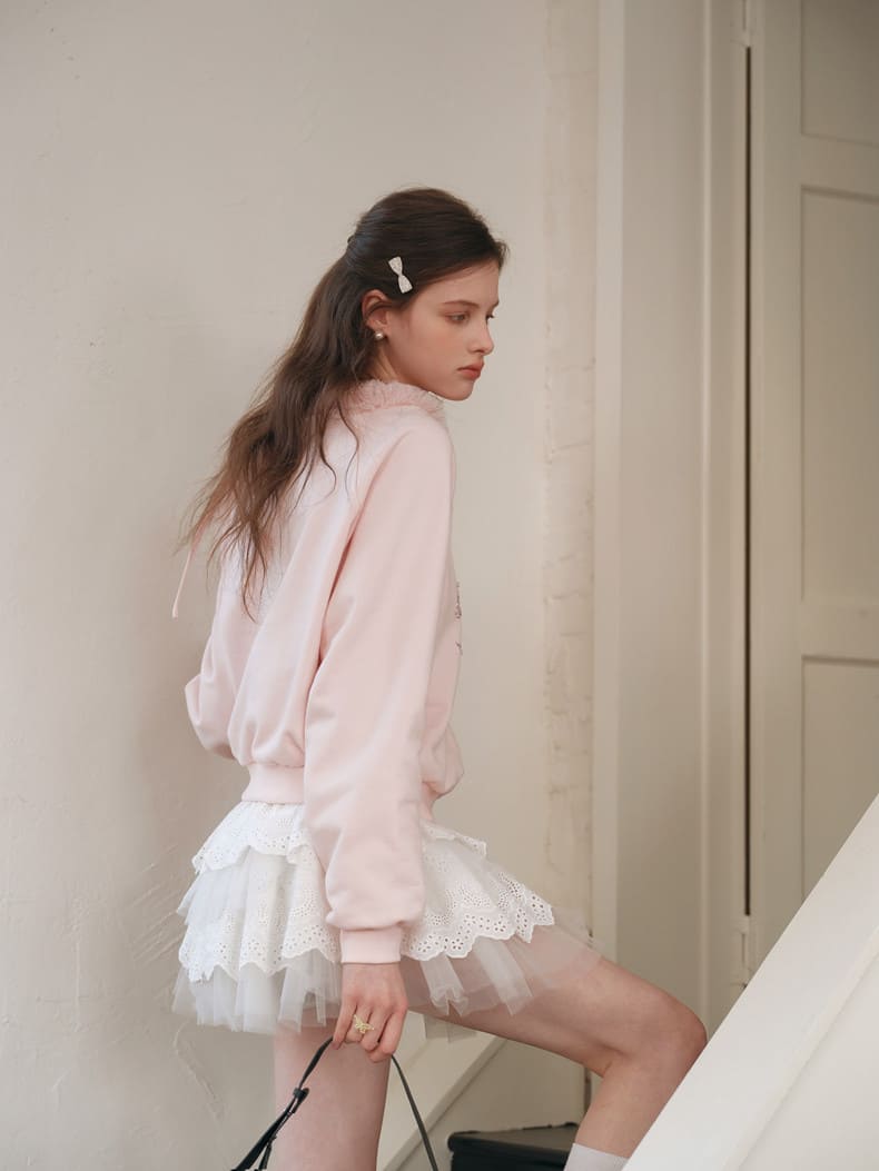 Graceful Ribbon Off-Shoulder Sweatshirt