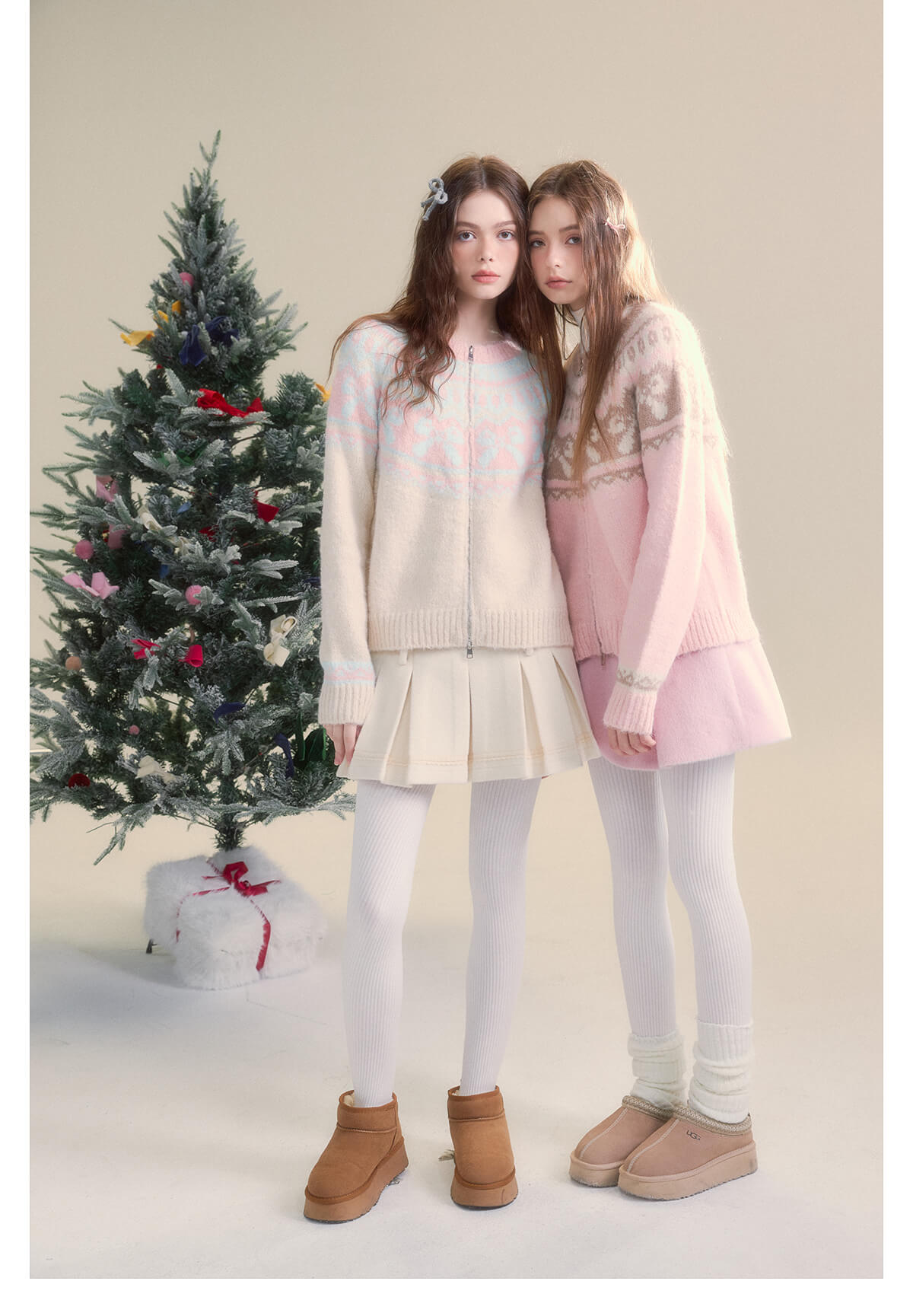 Winter Bloom Ribbon Print Knit