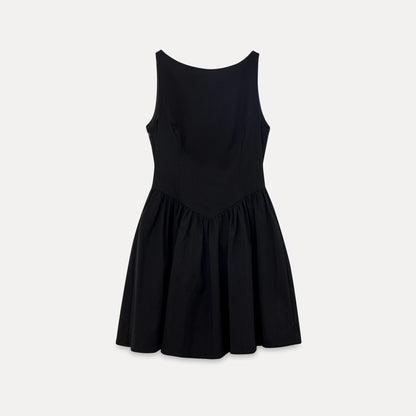 Elegant Back Ribbon Fit & Flare Mini Dress
