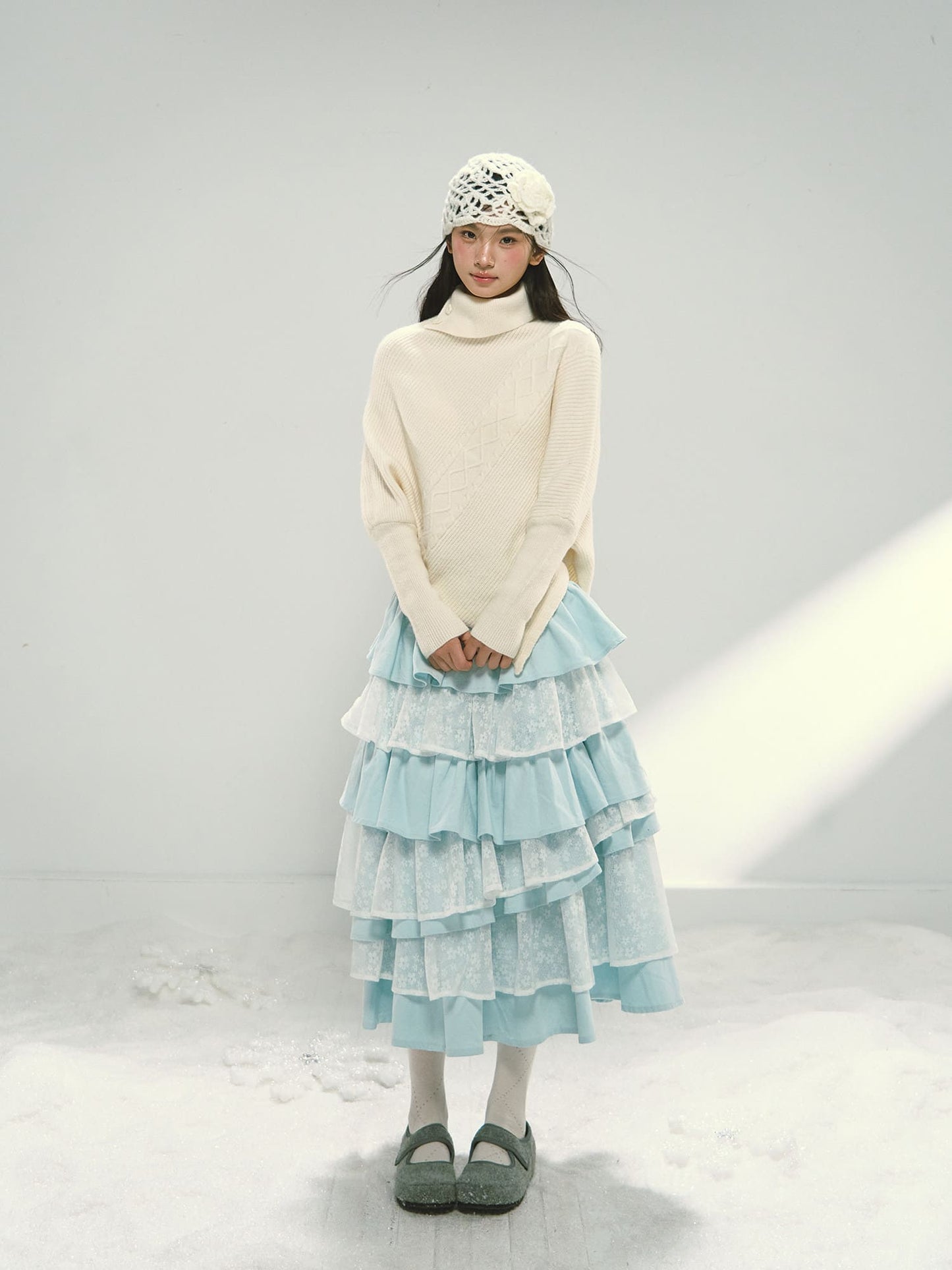 Celeste Lace Tiered Long Skirt