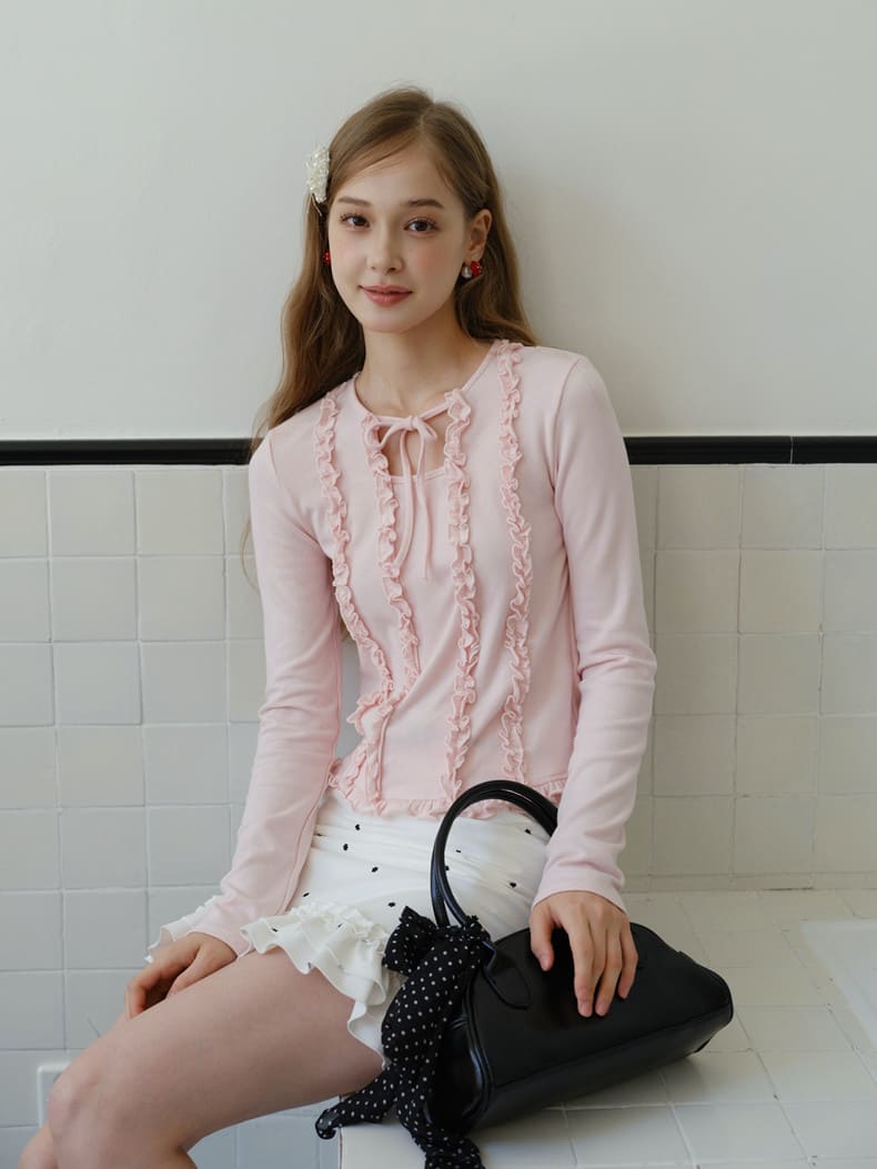 Romantic Sheer Back Ribbon Top