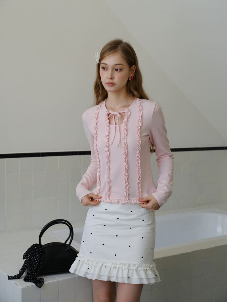 Romantic Sheer Back Ribbon Top