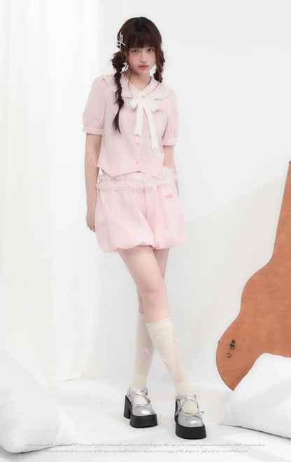 Candy lace gingham ribbon setup