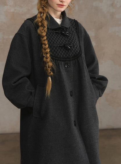 Timeless Gingham Panel A-line Coat