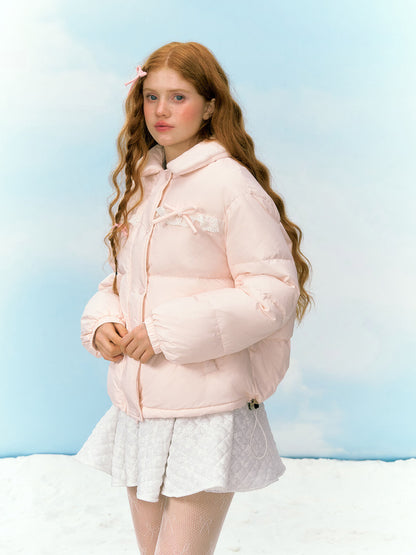 Sweet Petal Ribbon Down Jacket