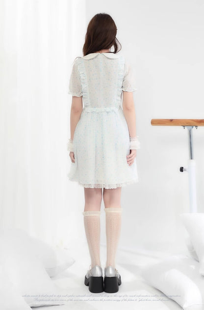 Sugar lace airy frill sheer dress