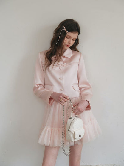 Elegance Pink Cropped Jacket / Camisole Dress