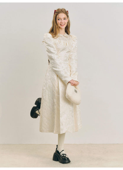 Elegant Lace Yoke Corseted Dress