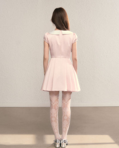 Sugar Pink Ribbon Flare Dress